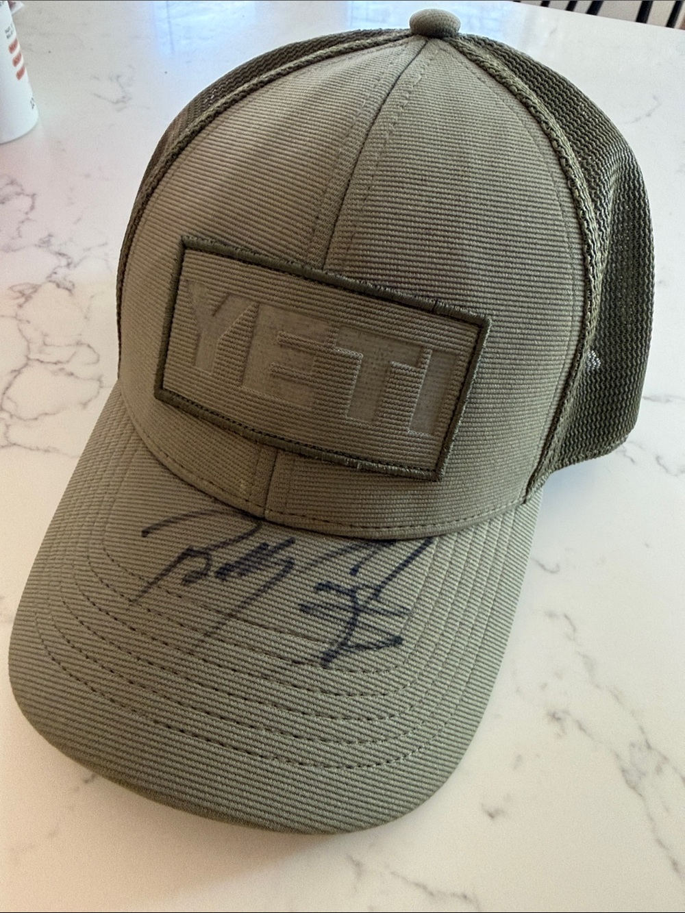 Yeti Olive Green Mesh Back Cap with Front Patch - Billy Currington Autograph
